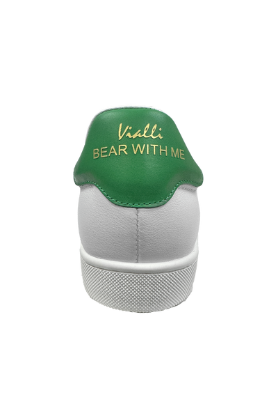Vialli Socrato Low-Cut White Sneaker with Italian Flag and Teddy Icon