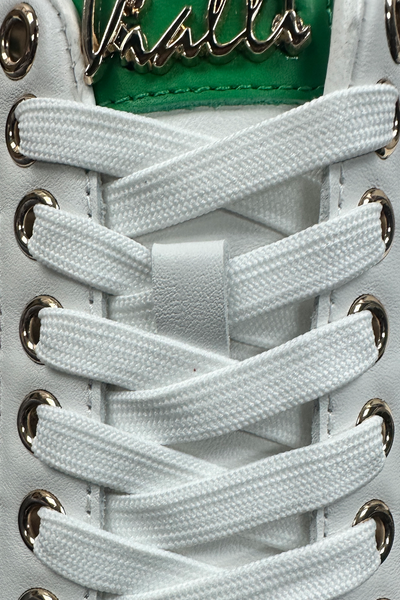 Vialli Socrato Low-Cut White Sneaker with Italian Flag and Teddy Icon