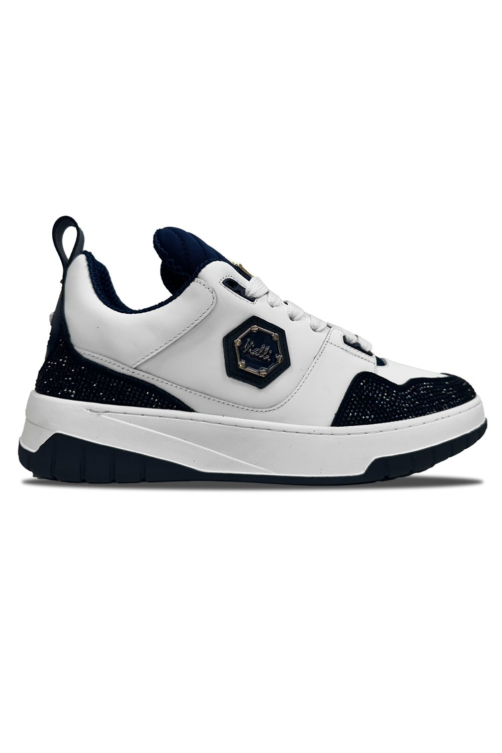 Vialli Bosetti Low-Cut Sneaker with Diamanté Studded Beadwork and '94' Detail