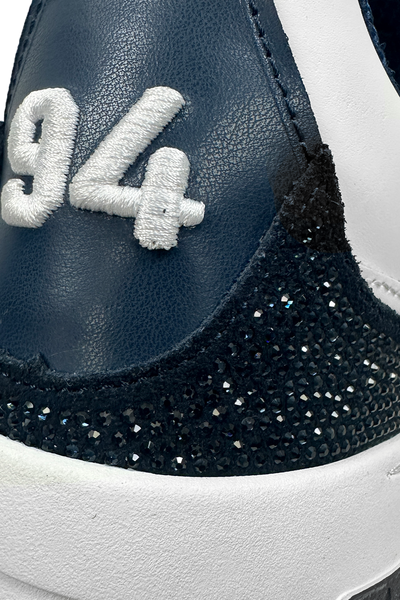 Vialli Bosetti Low-Cut Sneaker with Diamanté Studded Beadwork and '94' Detail