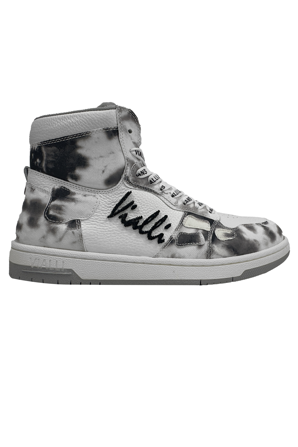Vialli Gallinari Mid Boot: Sleek Grey Lace-Up Sneaker with Two-Tone Sole