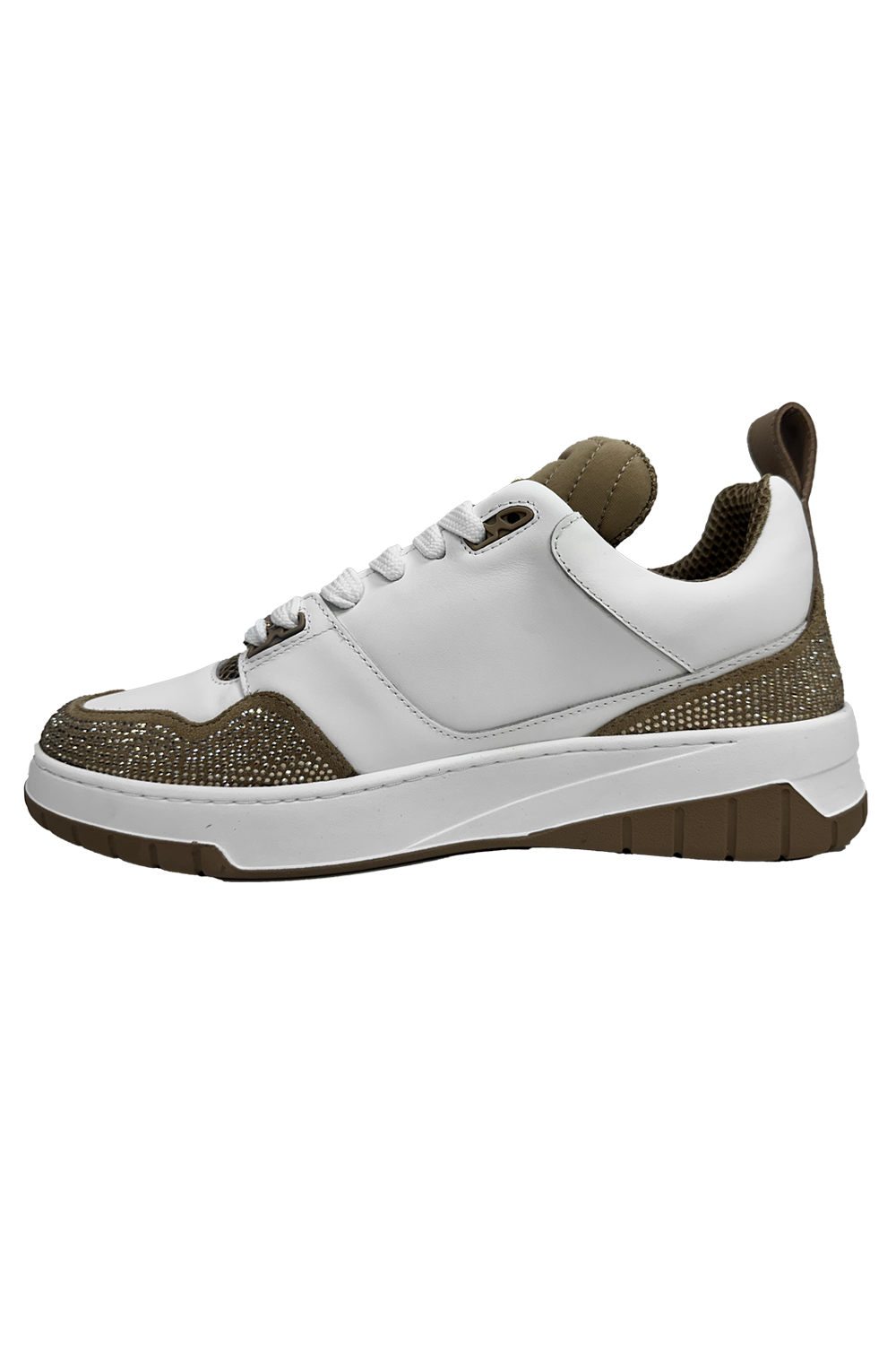 Vialli Bosetti Low-Cut Sneaker with Diamanté Studs and Hexagonal Logo