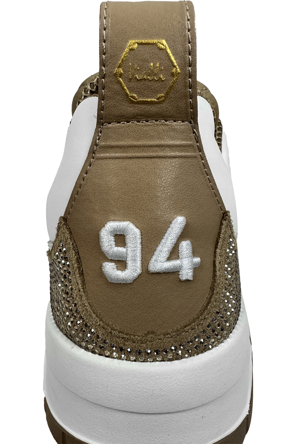 Vialli Bosetti Low-Cut Sneaker with Diamanté Studs and Hexagonal Logo