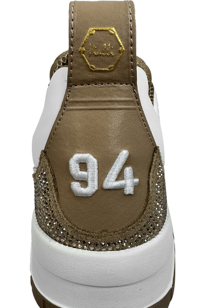 Vialli Bosetti Low-Cut Sneaker with Diamanté Studs and Hexagonal Logo