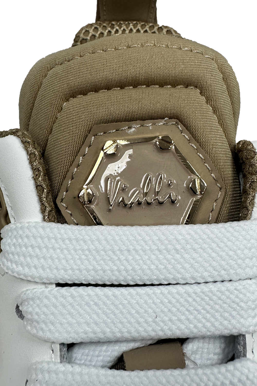 Vialli Bosetti Low-Cut Sneaker with Diamanté Studs and Hexagonal Logo