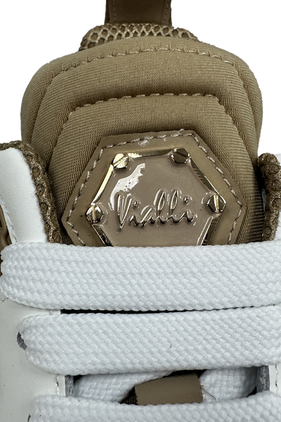 Vialli Bosetti Low-Cut Sneaker with Diamanté Studs and Hexagonal Logo
