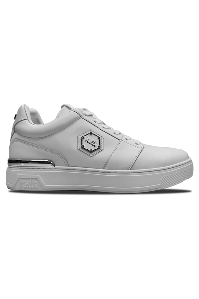 Vialli Sylla Classic White Low-Cut Lace-Up Sneakers with Hexagonal Grip Soles