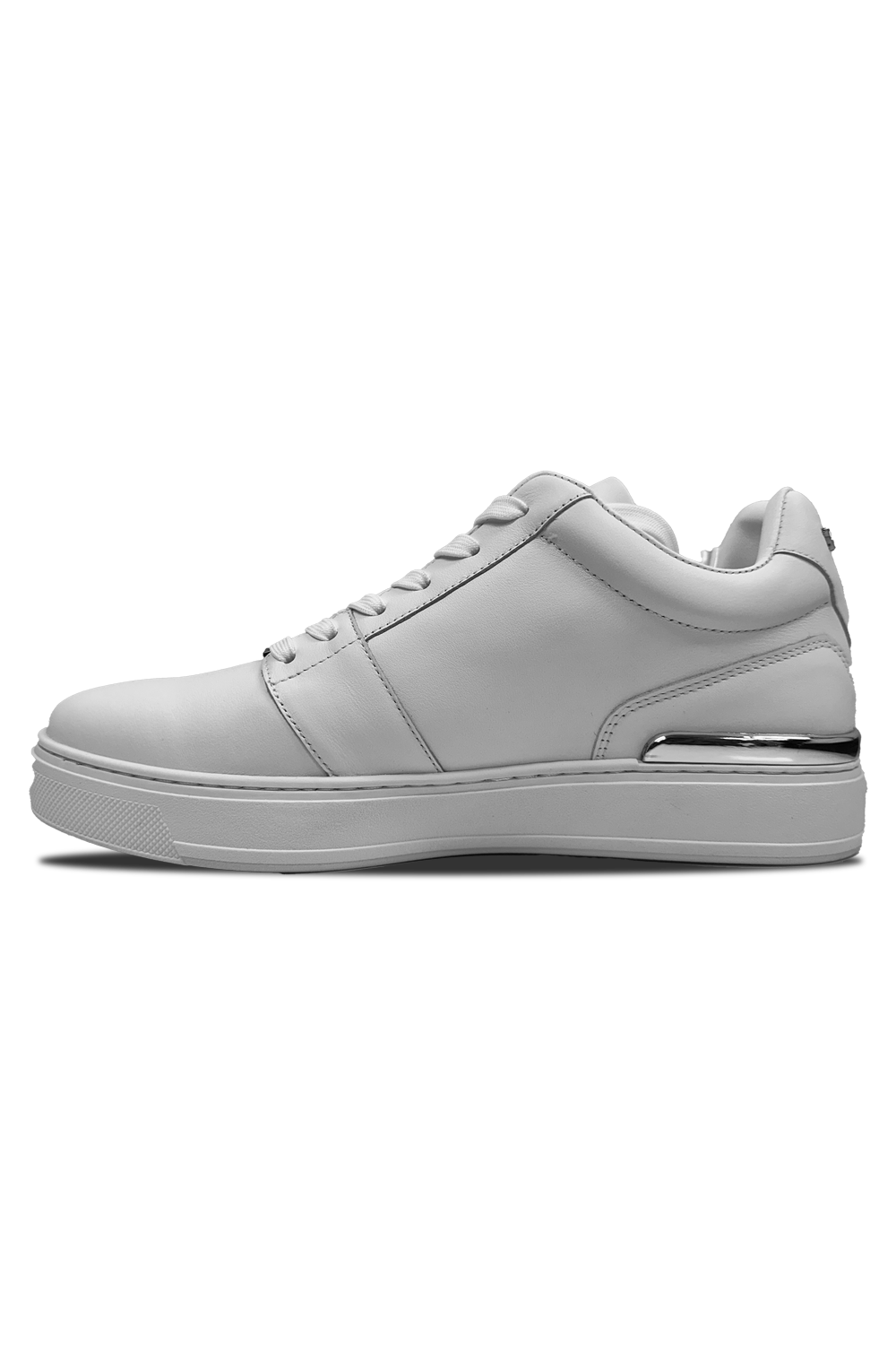 Vialli Sylla Classic White Low-Cut Lace-Up Sneakers with Hexagonal Grip Soles