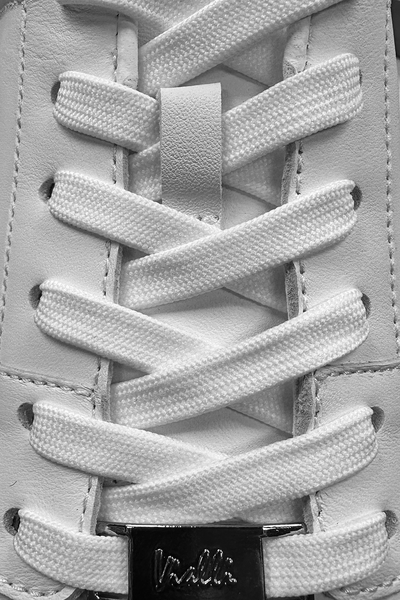 Vialli Sylla Classic White Low-Cut Lace-Up Sneakers with Hexagonal Grip Soles