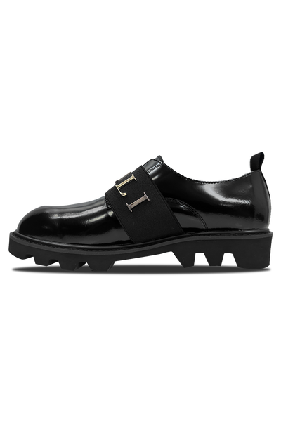Vialli Uscita Men's Black Glossy All-Around Finish Fashion Sneakers