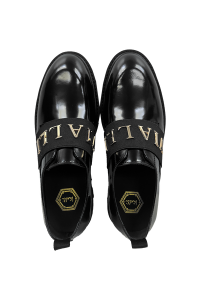 Vialli Uscita Men's Black Glossy All-Around Finish Fashion Sneakers