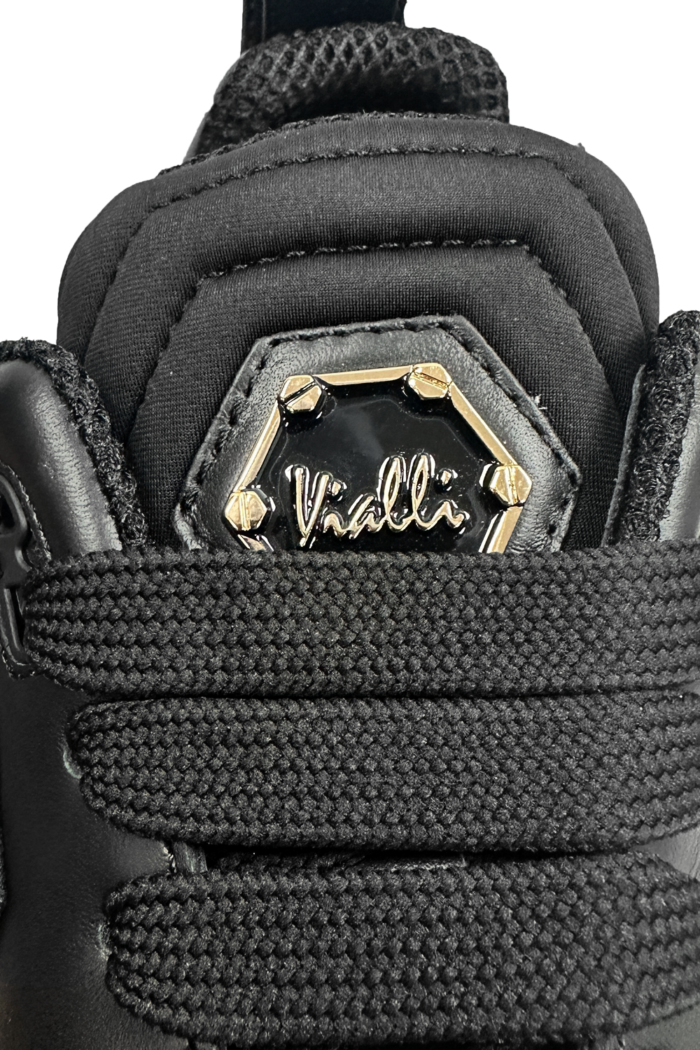 Vialli Bosetti Men's Black Low-Cut Sneaker with Diamanté Studs