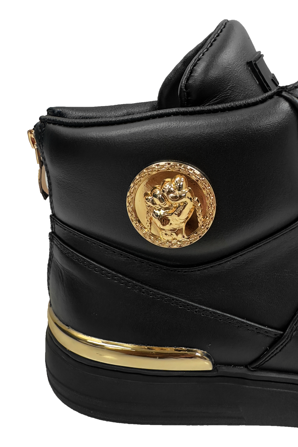 Fischetti Mid Boot: Sleek Black Lace-Up Design with Gold Accents