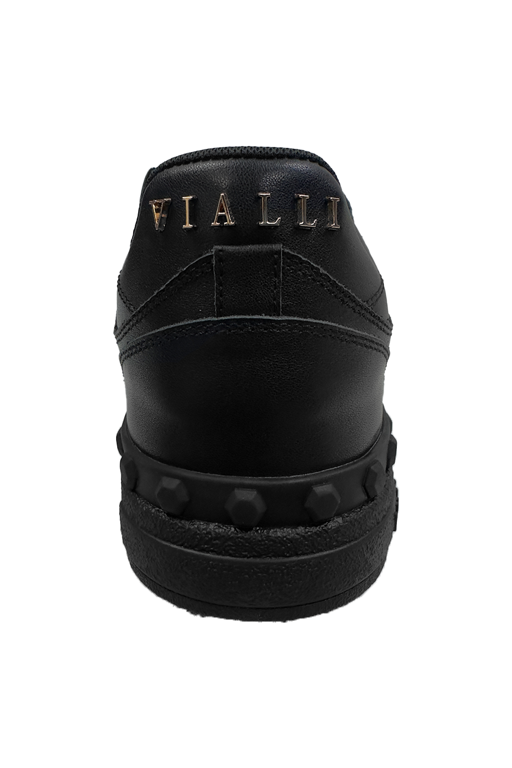 Vialli Rello Men's Black Low-Cut Lace-Up Sneaker with Gold Accents