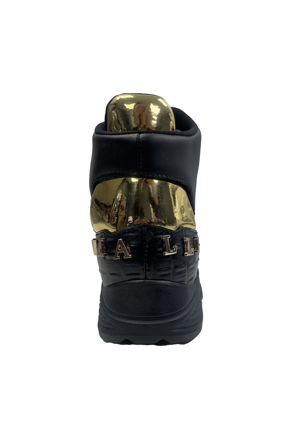 Vialli Matteo Mid Boots: Black and Gold Mid-Calf Lace-Up Luxury Footwear