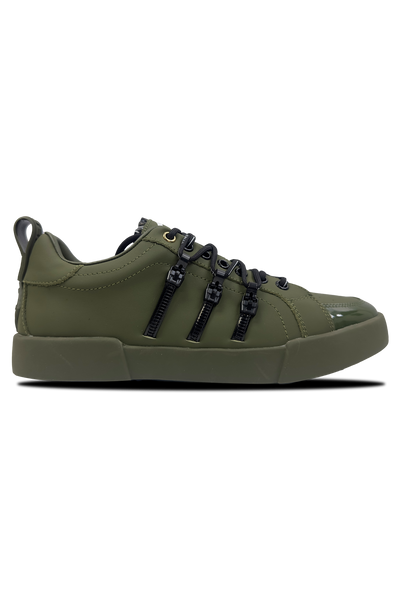 Vialli Romeo Sneaker: Olive Green, Low-Cut, Lace-Up, Stylish, Comfortable Fit