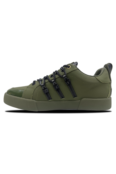 Vialli Romeo Sneaker: Olive Green, Low-Cut, Lace-Up, Stylish, Comfortable Fit