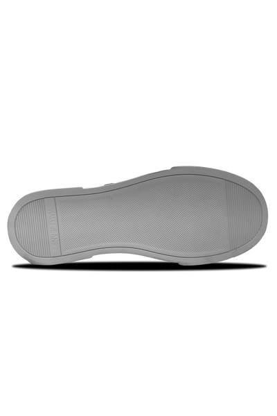 Vialli Romeo White Leather Sneaker with Logo-Clasps and Lace-Up Closure