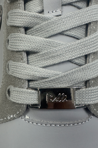 Vialli Rufoli Python Grey Sneaker: Stylish Lace-Up Design with Hexagonal Logo