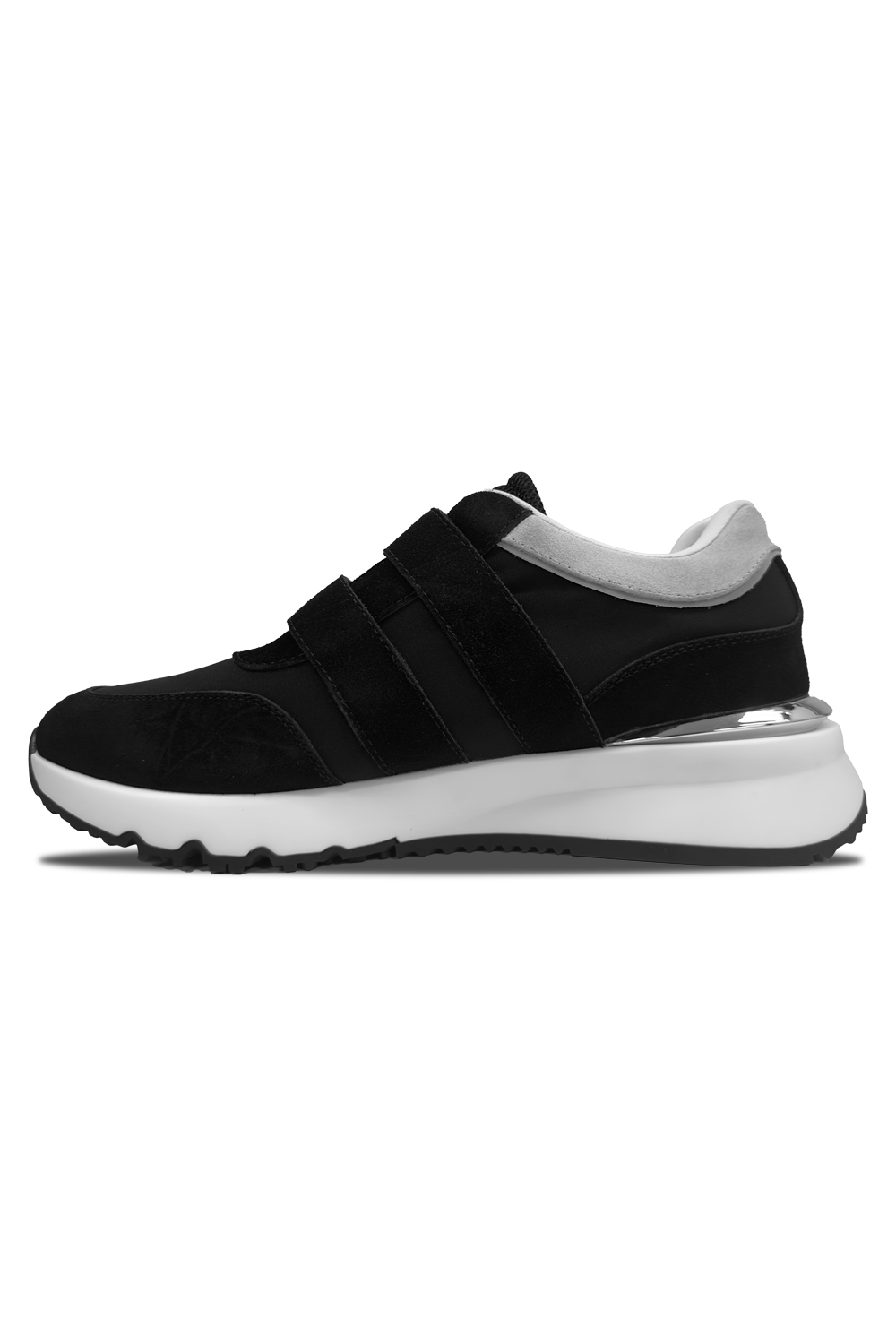 Vialli Orsi Black Winter Sneaker with Secure Velcro Strap & Silver Detail