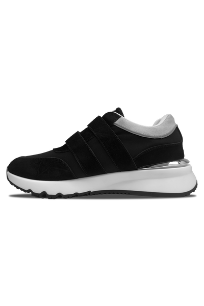 Vialli Orsi Black Winter Sneaker with Secure Velcro Strap & Silver Detail