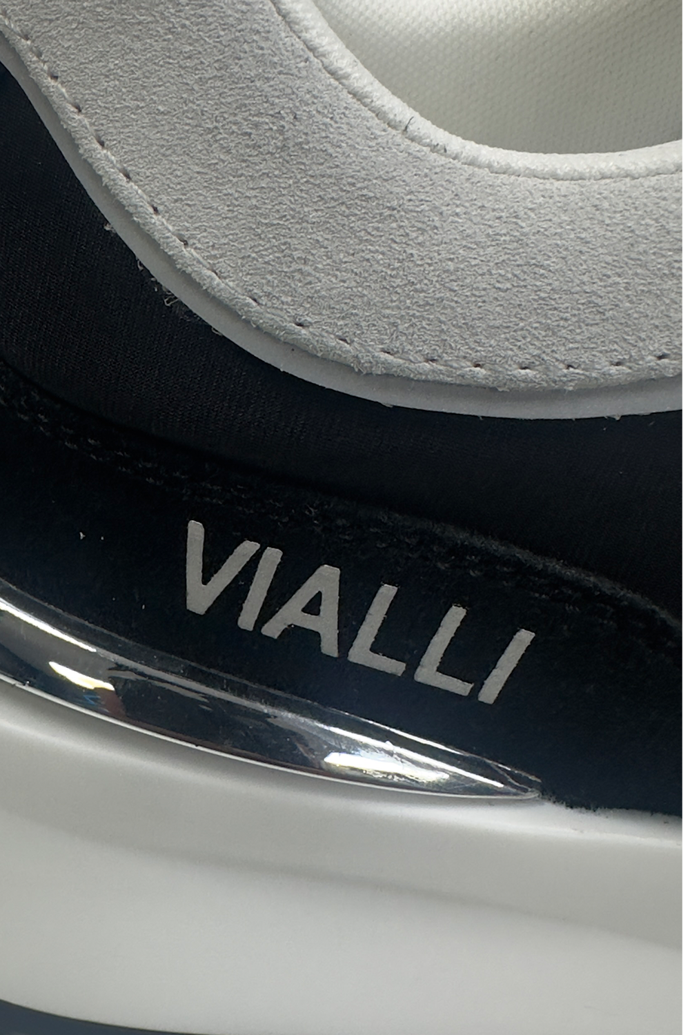 Vialli Orsi Black Men's Sneaker with Velcro Strap and Silver Details