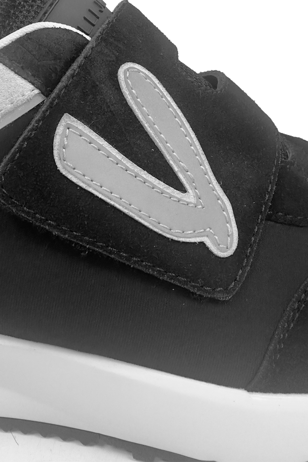Vialli Orsi Black Winter Sneaker with Secure Velcro Strap & Silver Detail