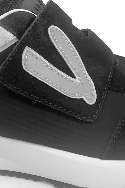 Vialli Orsi Black Winter Sneaker with Secure Velcro Strap & Silver Detail