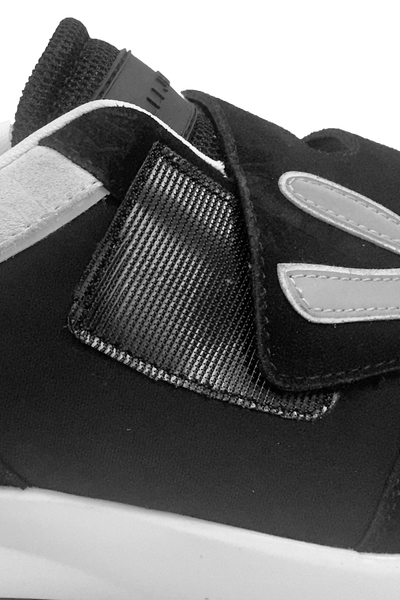 Vialli Orsi Black Winter Sneaker with Secure Velcro Strap & Silver Detail