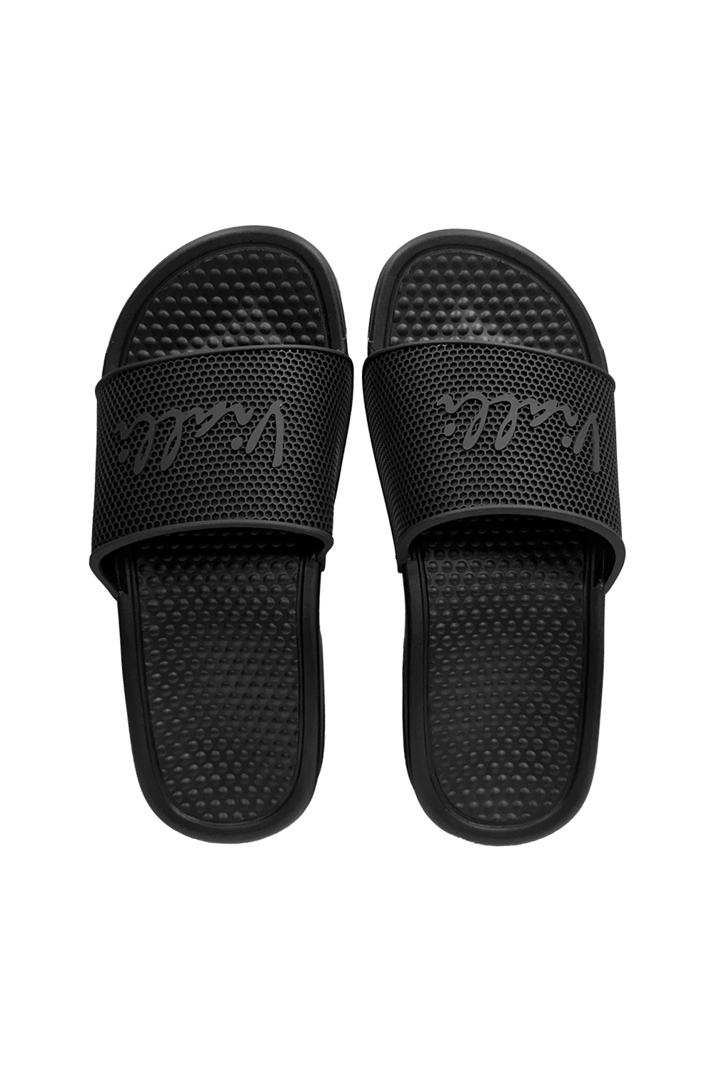 Vialli Shongo Slide: Black Honeycomb Comfort Sandals with Advanced Cushioning