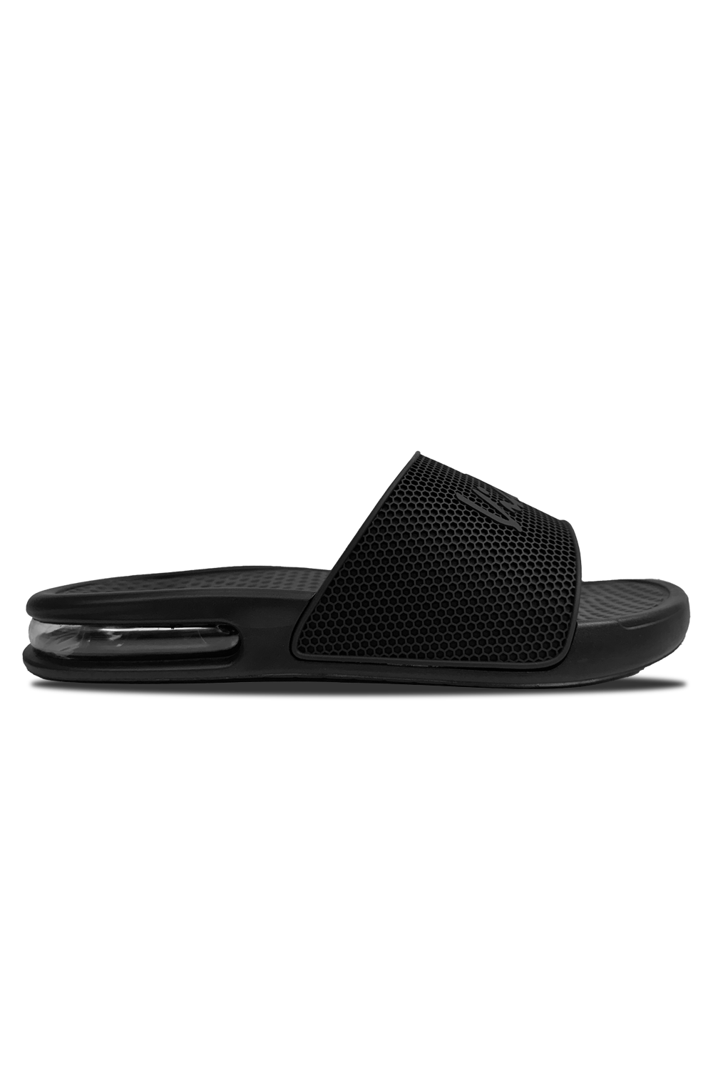 Vialli Shongo Slide: Black Honeycomb Comfort Sandals with Advanced Cushioning