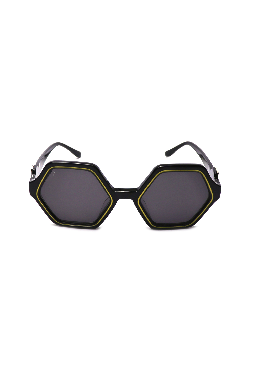 Vialli Hex Primo C1-CR39 Stylish Black Sunglasses, UV400 Protection