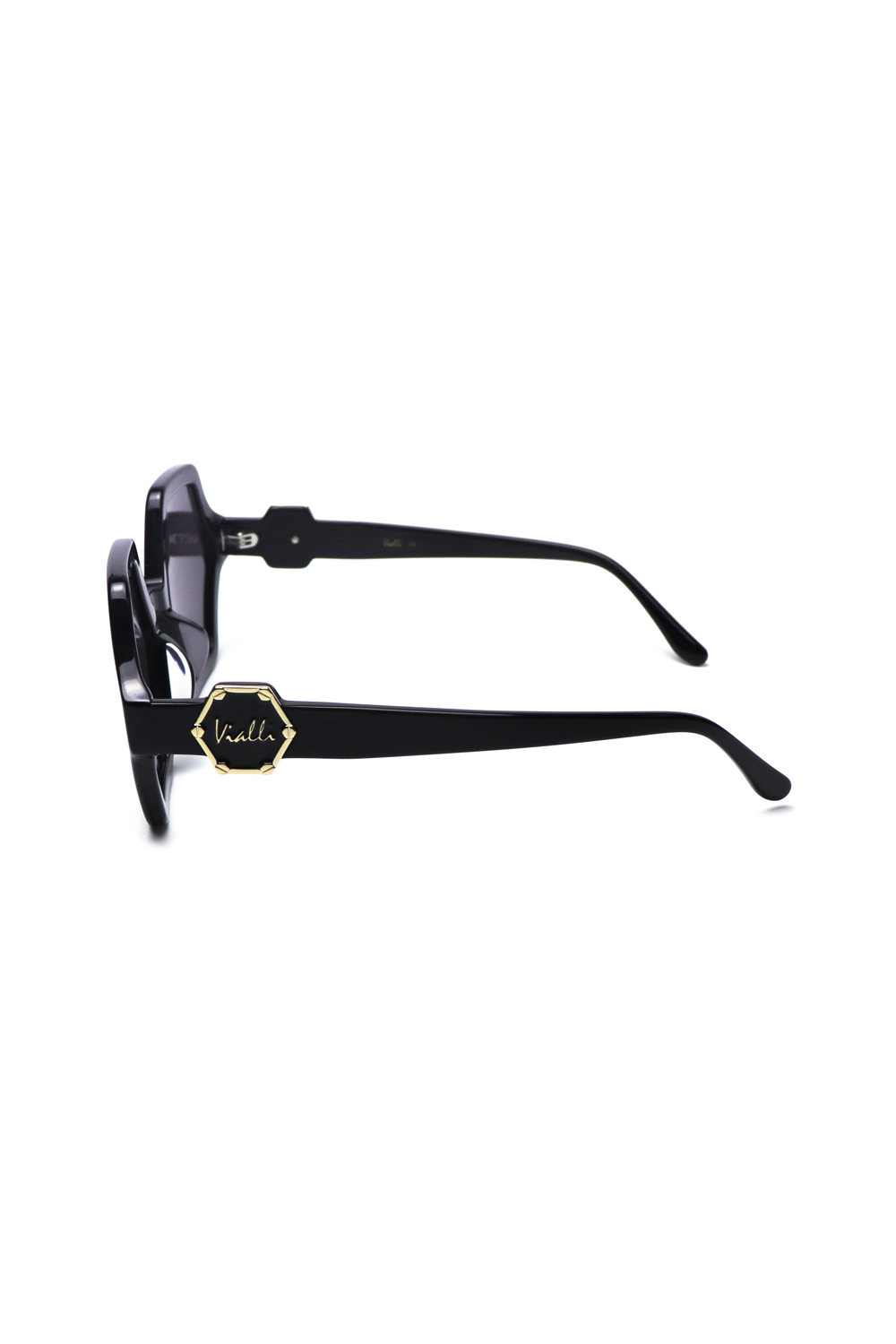 Vialli Hex Primo C1-CR39 Stylish Black Sunglasses, UV400 Protection