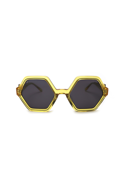Vialli Hex Primo C3 Gold Sunglasses: Stylish UV Protection, Durable Frame