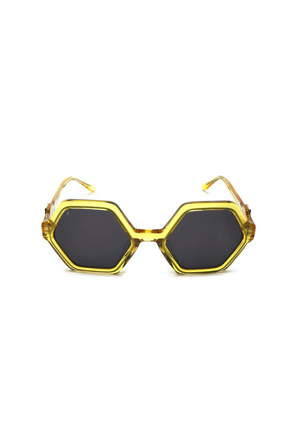 Vialli Hex Primo C3 Gold Sunglasses: Stylish UV Protection, Durable Frame
