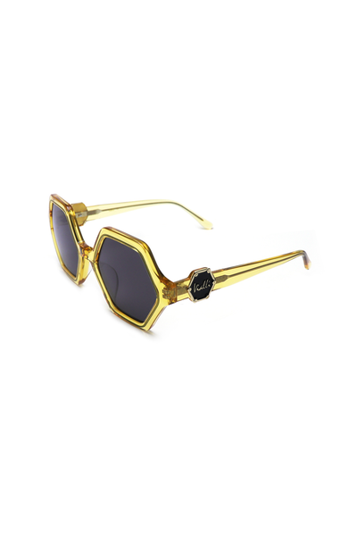 Vialli Hex Primo C3 Gold Sunglasses: Stylish UV Protection, Durable Frame