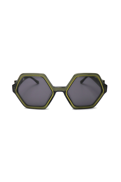 Vialli Hex Primo C4 Sunglasses: Clear Dark Grey, Stylish Eye Protection