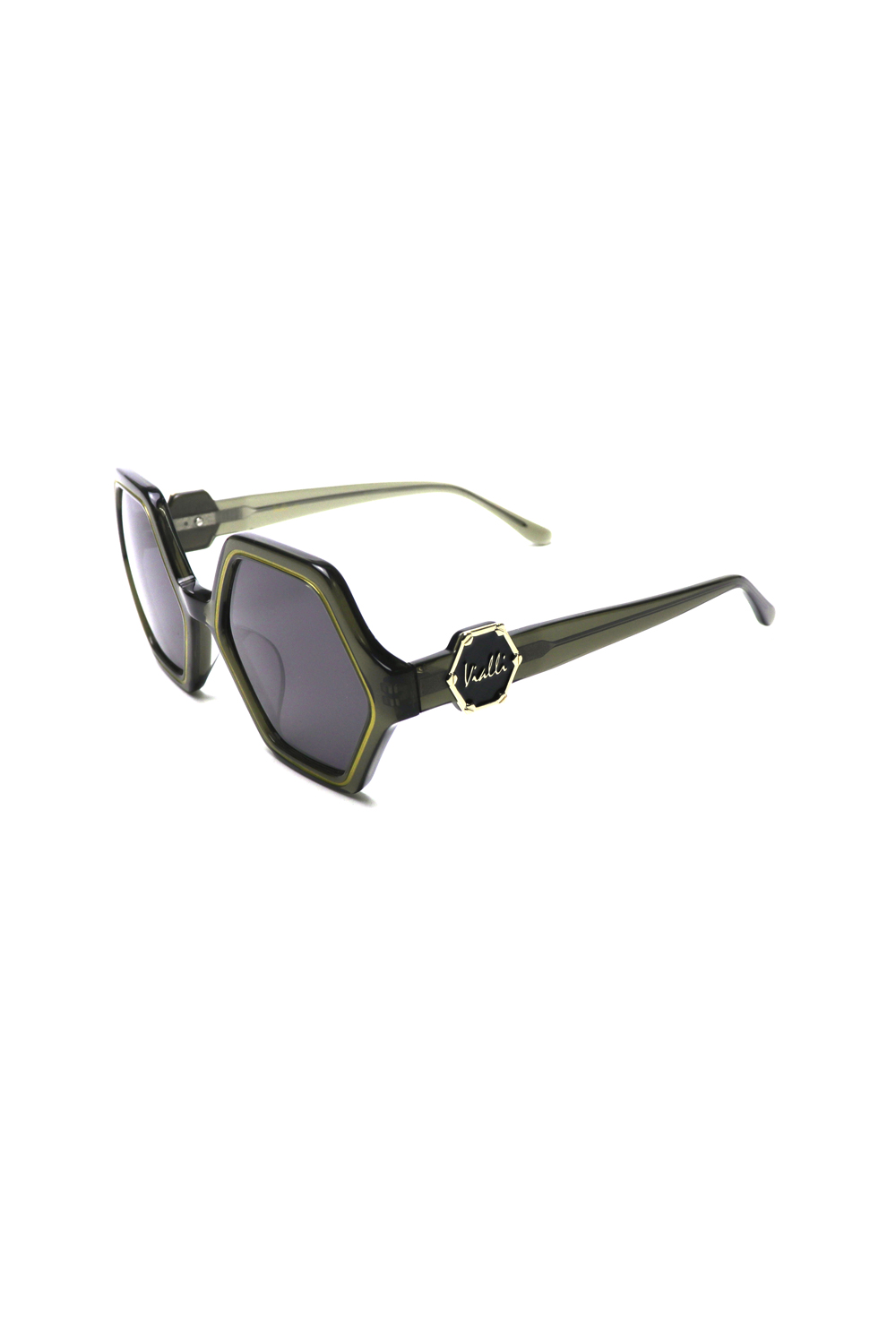 Vialli Hex Primo C4 Sunglasses: Clear Dark Grey, Stylish Eye Protection
