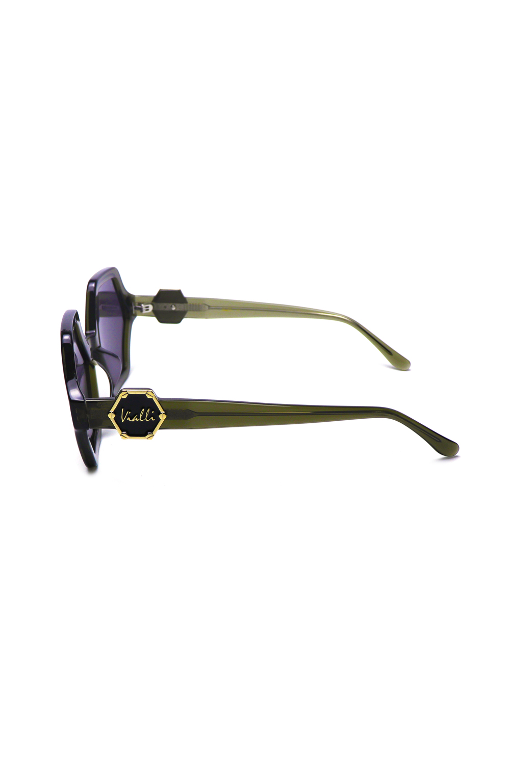 Vialli Hex Primo C4 Sunglasses: Clear Dark Grey, Stylish Eye Protection