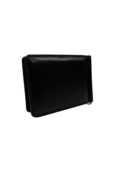 Vialli Venice Black Leather Money Clip Wallet with 8 Card Slots