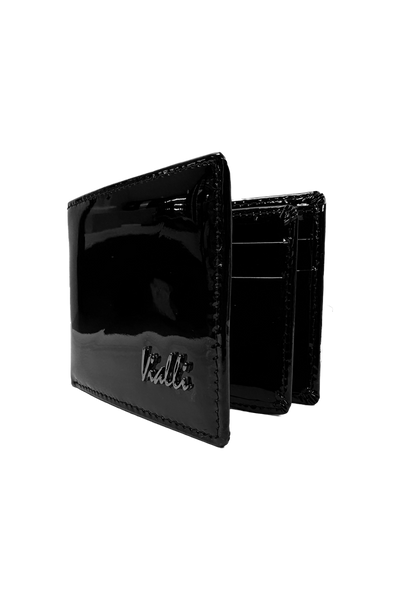 Vialli Milan Tri-Fold Patent Wallet: Sleek Black, Compact, Secure, Stylish
