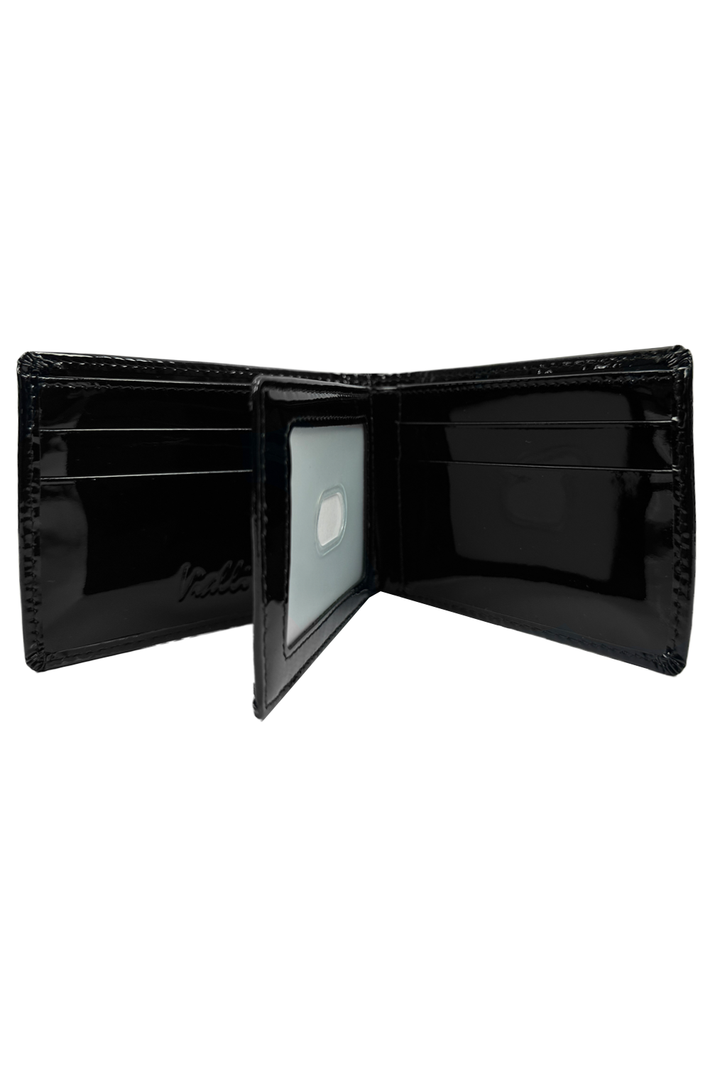 Vialli Milan Tri-Fold Patent Wallet: Sleek Black, Compact, Secure, Stylish