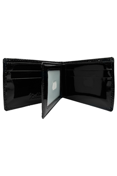 Vialli Milan Tri-Fold Patent Wallet: Sleek Black, Compact, Secure, Stylish