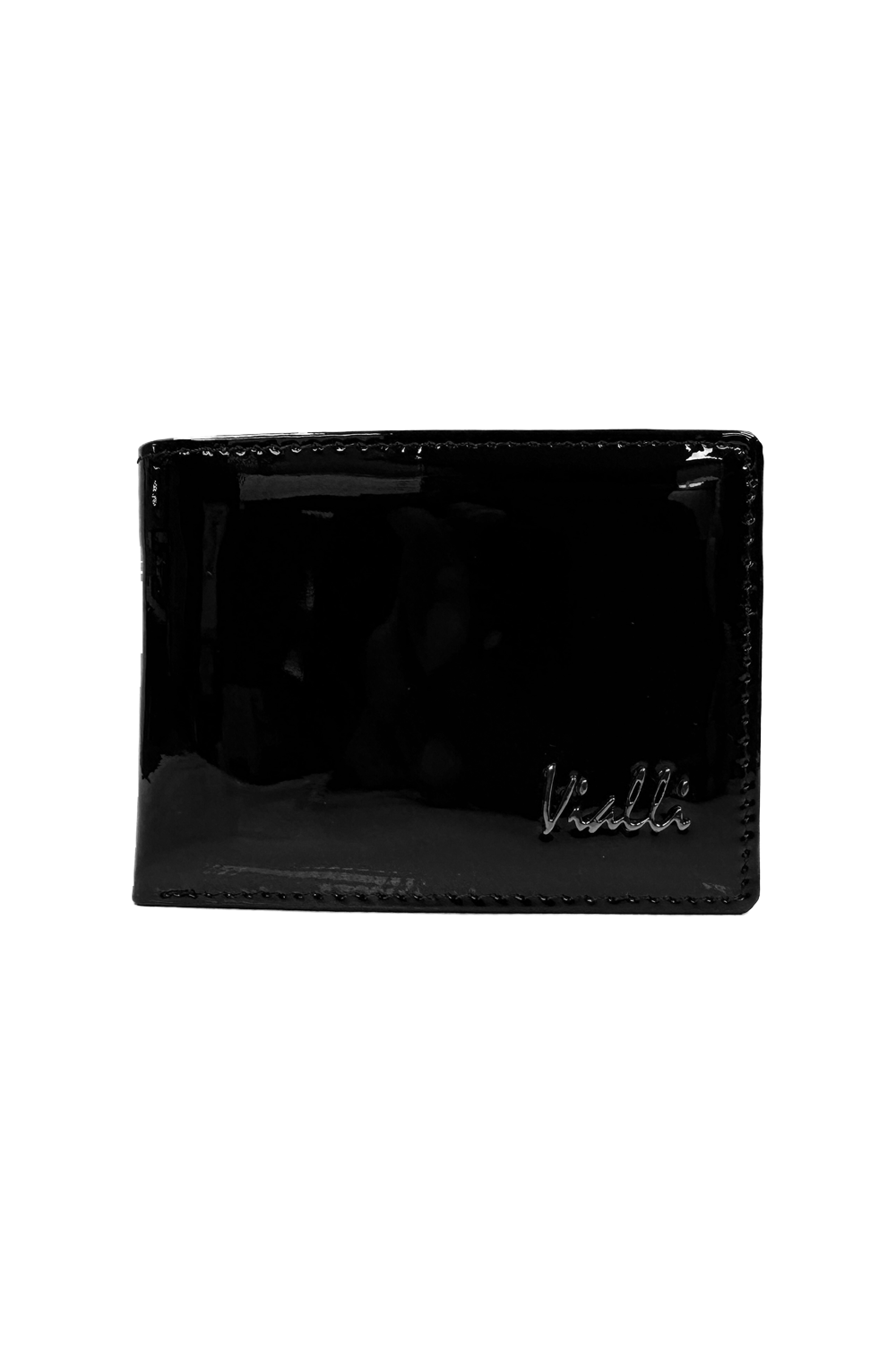 Vialli Milan Tri-Fold Patent Wallet: Sleek Black, Compact, Secure, Stylish