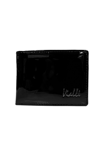 Vialli Milan Tri-Fold Patent Wallet: Sleek Black, Compact, Secure, Stylish